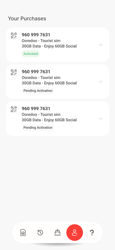 A10 Maldives App - Purchase History